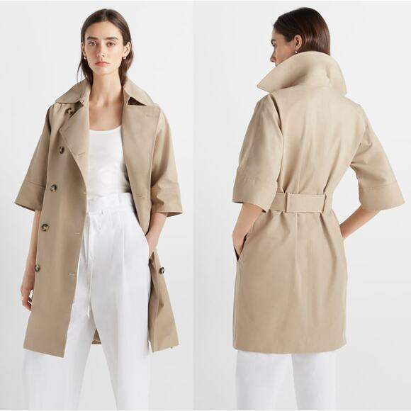 NWT Womens Club Monaco Khaki Reissue Trench Coat As Seen On Meghan Markle sz XL - Picture 1 of 4
